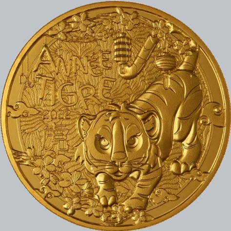 1/4 euro - Calendrier Chinois - 2022 - Année du tigre